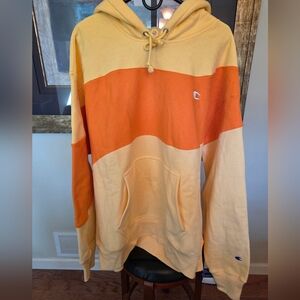 Champion Men's 2XL Two-Tone Orange and Yellow Reverse Weave Hoodie